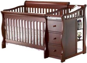 Best convertible crib with changing table: Sorelle Tuscany 4-in-1 Convertible Crib and Changer Combo