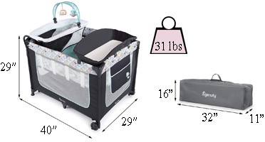 Best travel cribs: Ingenuity Smart and Simple Packable Portable Playard with Changing Table